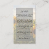 D'appel Carte de prière commémorative | Tournesols (Dos)