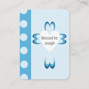 D'appel Carte de prière de baptême bleue pour garçons