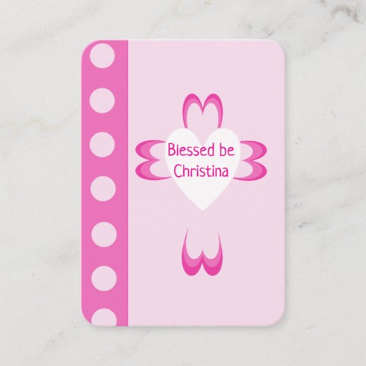 D'appel Carte de prière de baptême rose pour filles (Devant)