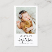 D'appel Carte de prière de garde de photos de baptême (Devant)