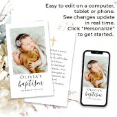 D'appel Carte de prière de garde de photos de baptême