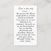 D'appel Carte de prière de Noël (Dos)