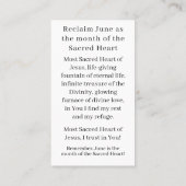 D'appel Carte de prière du Sacré-Coeur de Jésus (Dos)