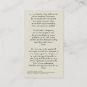 D'appel Carte de prière Eucharistique de la procession (Dos)