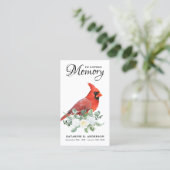 D'appel Carte de prière funéraire commémorative Cardinal F (Debout devant)