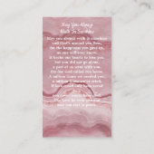 D'appel Carte de prière funéraire commémorative Rose Quart (Dos)