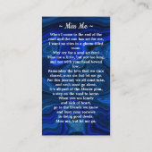 D'appel Carte de prière funéraire en marbre bleu Photo (Dos)