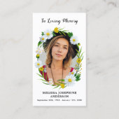 D'appel Carte de prière funéraire Memorial Floral Daisy Ph (Devant)