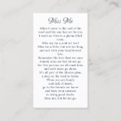 D'appel Carte de prière funéraire Poème commémoratif Fleur (Dos)