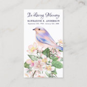 D'appel Carte de prière funéraire pour les oiseaux floraux (Devant)