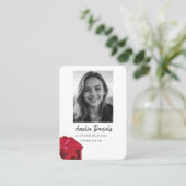 D'appel Carte de prière funéraire Rose Rouge (Debout devant)