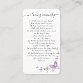 D'appel Carte de prière | Lilac Butterflies Photo (Dos)