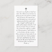 D'appel Carte de prière mémorial photo de budget (Dos)