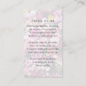 D'appel Carte de prière Oval Photo Floral Memorial (Dos)