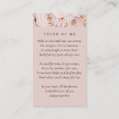 D'appel Carte de prière Oval Photo Rose Roses Memorial (Dos)