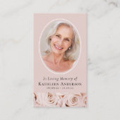 D'appel Carte de prière Oval Photo Rose Roses Memorial (Devant)