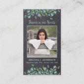 D'appel Carte de prière Rustique Eucalyptus Slate Memorial (Devant)