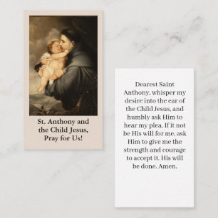 D'appel Carte de prière Saint Antoine et Enfant Jésus