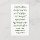 D'appel Carte de prière Saint Patrick (Dos)