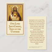 D'appel Carte de prière sur l'icône du roi Christ (Devant / Derrière)
