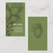 D'appel Carte de profil de plume - vert (Devant / Derrière)