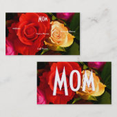 D'appel Carte de profil Maman Rouge Jaune Roses (Devant / Derrière)