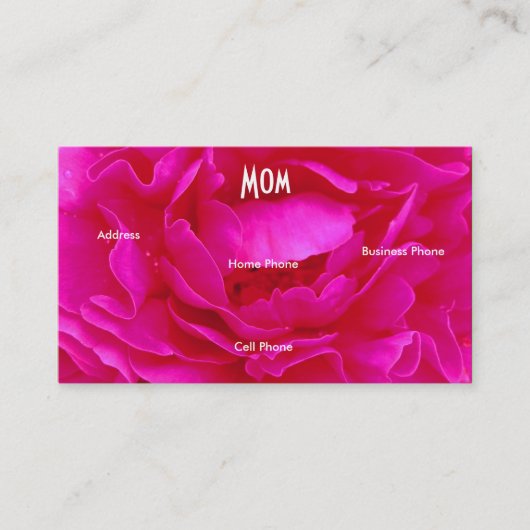 D'appel Carte de profil Rose rose maman (Devant)