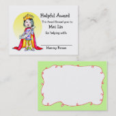 D'appel Carte de récompense de récompense (Devant / Derrière)