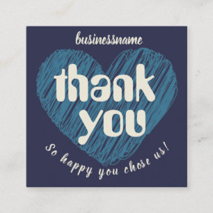D'appel Carte de remerciement Cute Blue Heart pour petite
