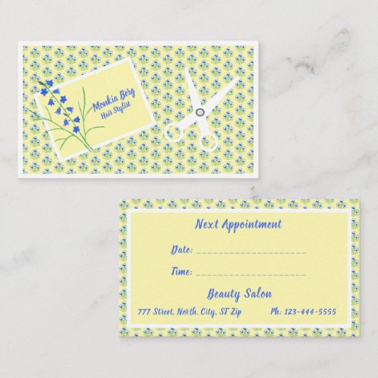 D'appel Carte de rendez-vous Floral Hair Stylist (Devant / Derrière)