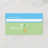 D'appel Carte de rendez-vous pour pédiatre de Cute Giraffe (Dos)