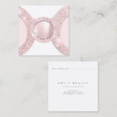 D'appel Carte de rendez-vous Rose optique Parties scintill (Devant / Derrière)