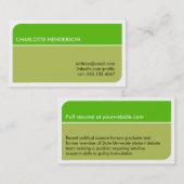 D'appel Carte de reprise de l'emploi pour les étudiants à  (Devant / Derrière)