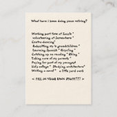 D'appel Carte de retraite de baby boomer - maman (Dos)