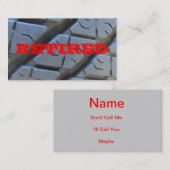 D'appel Carte de visite à la retraite parfait (Devant / Derrière)