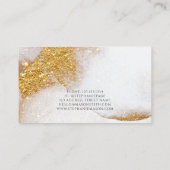 D'appel Carte de visite abstraite aquarelle pailletée or (Dos)