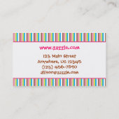 D'appel Carte de visite appelant de petit gâteau rayé (Dos)