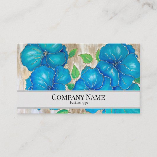 D'appel Carte de visite avec peinture de fleurs (Devant)