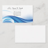 D'appel Carte de visite bleu de ressac de couronne de la (Devant / Derrière)