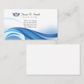 D'appel Carte de visite bleu de ressac de couronne de Mlle (Devant / Derrière)