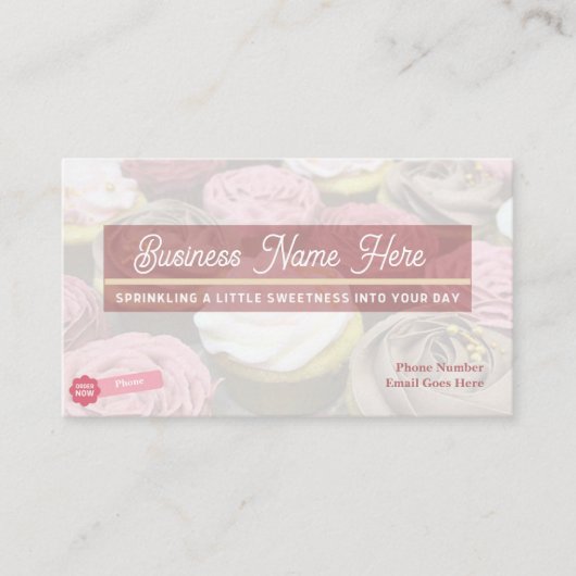 D'appel Carte de visite | Conception Cupcake (Devant)