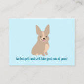 D'appel Carte de visite Cute Corgi (Dos)