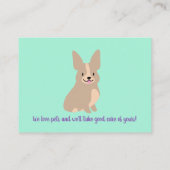 D'appel Carte de visite Cute Corgi (Dos)