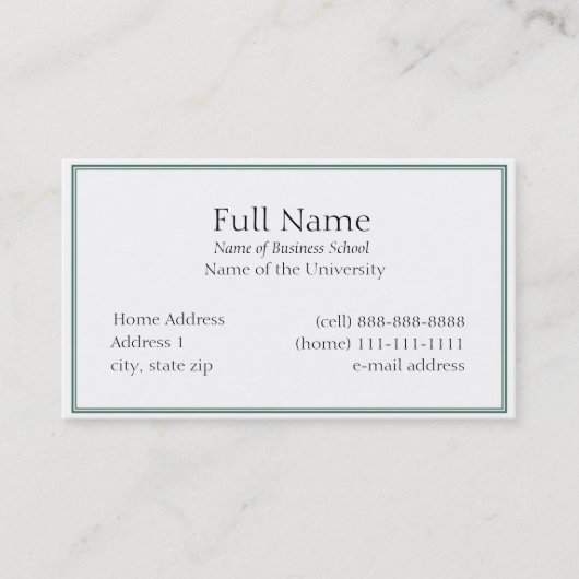 D'appel Carte de visite de base pour Students or Company (Devant)