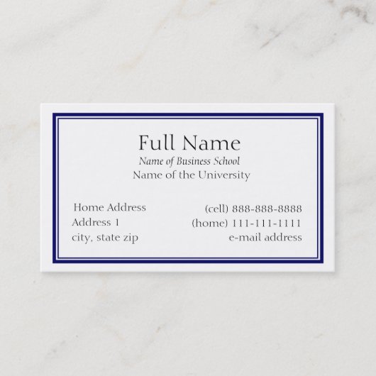 D'appel Carte de visite de base pour Students or Company (Devant)