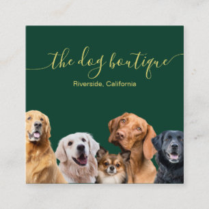 D'appel Carte de visite de boutique canine Émeraude et Or