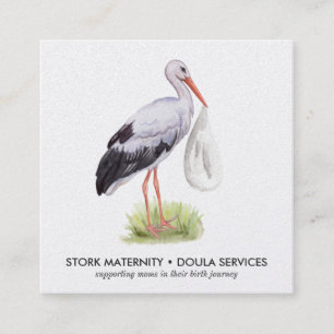 D'appel Carte de visite de cigogne d'aquarelle