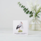 D'appel Carte de visite de cigogne d'aquarelle (Debout devant)