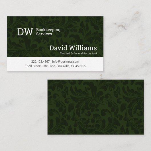 D'appel Carte de visite de comptabilité/de comptabilité Da (Devant / Derrière)