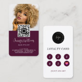 D'appel Carte de visite de fidélité couleur bordeaux avec  (Devant / Derrière)